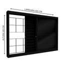 Ver imagem 2 de Janela de Aço Veneziana de Correr Lateral 3 Folhas com Grade Quadrada e Fecho Embutido 100x150