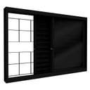 Ver imagem 1 de Janela de Aço Veneziana de Correr Lateral 3 Folhas com Grade Quadrada e Fecho Embutido 100x150