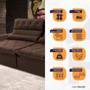 Ver imagem 5 de Sofá Retrátil/reclinável França 210cm Suede Velut com Molas no Assento - King House