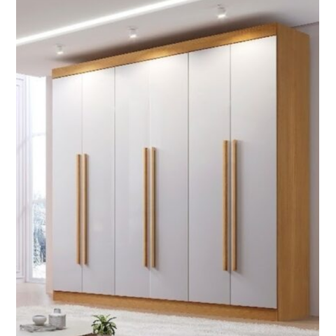 Guarda Roupa Monte Carlo 6 Portas 6 Gavetas - D'Doro Móveis:Cinamomo/Off