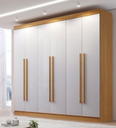 Ver imagem 1 de Guarda Roupa Monte Carlo 6 Portas 6 Gavetas - D'Doro Móveis:Cinamomo/Off