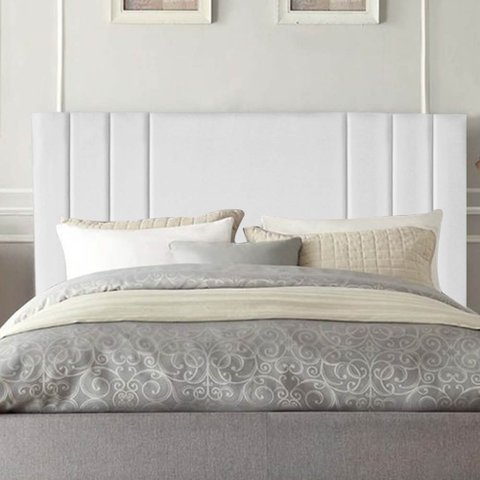 Cabeceira Estofada Grécia 160CM Queen Courino Branco - D A DECOR