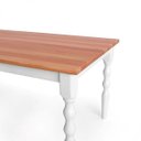 Ver imagem 3 de Mesa Retangular Pés Torneados Madeira Maciça 6 Lugares Gardênia Yescasa Branco/Marrom