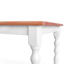 Ver imagem 4 de Mesa Retangular Pés Torneados Madeira Maciça 6 Lugares Gardênia Yescasa Branco/Marrom