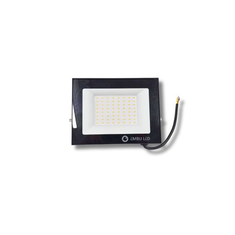 Refletor Led 100W RGB Slim C/ Controle Remoto IP67 Embu Led