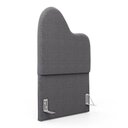 Ver imagem 1 de Cabeceira Orgânica Cama Box Solteiro Sea 90cm com Frame Bouclé Cinza Escuro - Desk Design