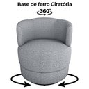 Ver imagem 4 de Poltrona Base Giratoria Marselha Linho Vancouver Cinza Milani Store