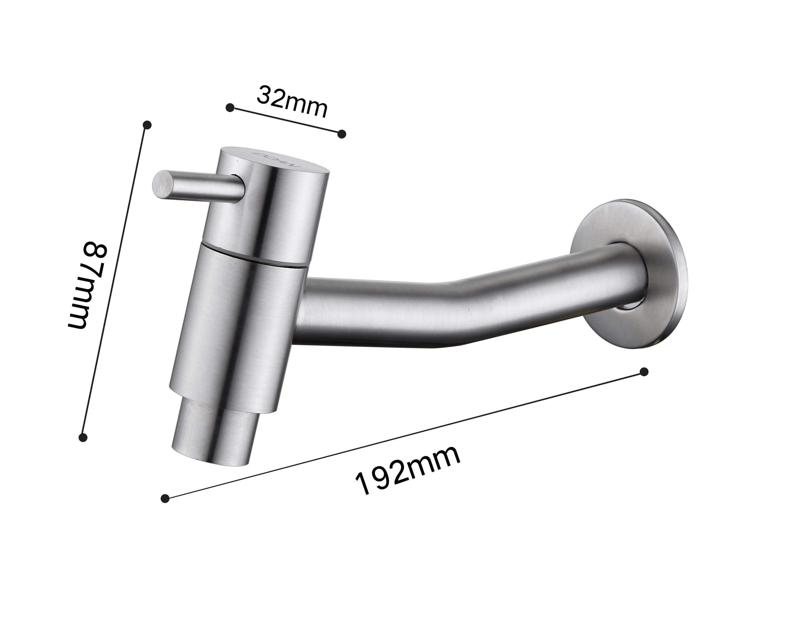 Torneira Inox Banheiro Design Parede Link Doan Nox10 - 3