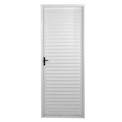 Porta de Giro Alumínio Branco Palheta Veneziana Ventilada Maxx