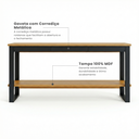 Ver imagem 5 de Aparador com 1 Gaveta 180CMX80CM em MDF Freijó/Preto Industrial Marrom