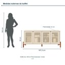 Ver imagem 2 de Buffet Arco 188 cm Porta Sextavada Incolar Luna