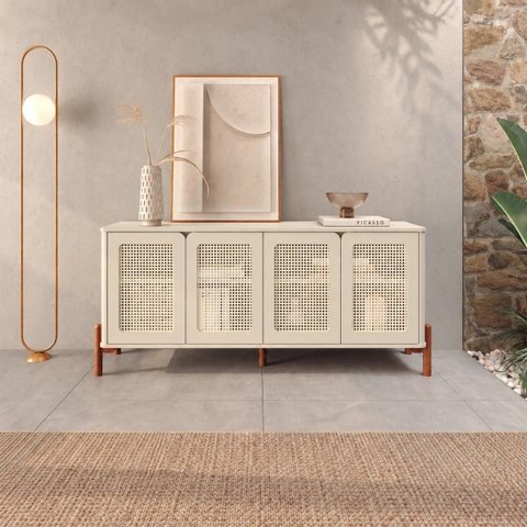 Buffet Arco 188 cm Porta Sextavada Incolar Luna