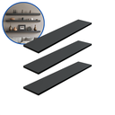 Ver imagem 2 de Kit 3 Prateleira Preta 70X15 + Suporte Flutuante Mdf Organizadora Decoração Cozinha Banheiro Sala