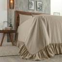 Ver imagem 3 de Kit Cobre Leito Turin Casal Micropercal 400 Fios Colcha com Babado Liso 3 Peças Bege