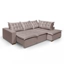 Ver imagem 6 de Sofá de Canto Montana 4 Lugares Retrátil Reclinável 2,70x1,98M Molas Bonnel em Veludo Yescasa