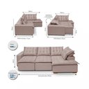 Ver imagem 3 de Sofá de Canto Montana 4 Lugares Retrátil Reclinável 2,70x1,98M Molas Bonnel em Veludo Yescasa
