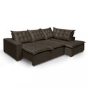 Ver imagem 6 de Sofá de Canto Montana 4 Lugares Retrátil Reclinável 2,70x1,98M Molas Bonnel em Veludo Yescasa