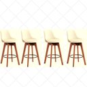 Ver imagem 2 de Conjunto 4 Banquetas Copa Gourmet Design-linho Bege