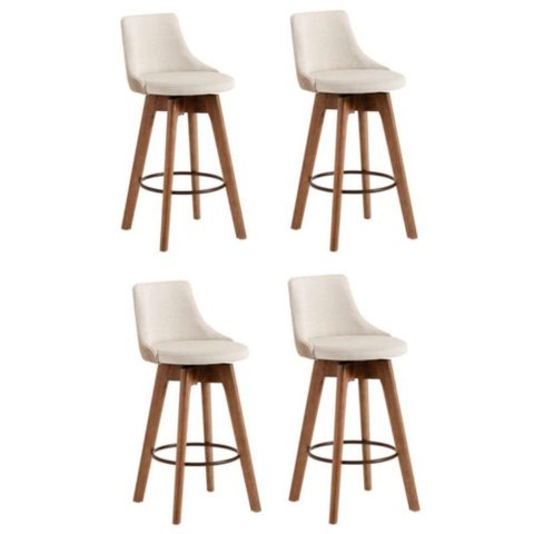 Conjunto 4 Banquetas Copa Gourmet Design-linho Bege