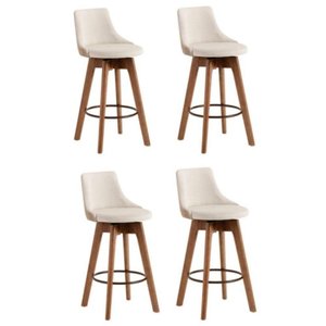 Conjunto 4 Banquetas Copa Gourmet Design-linho Bege