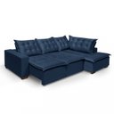 Ver imagem 6 de Sofá de Canto Montana 4 Lugares Retrátil Reclinável 2,70x1,98M Molas Bonnel em Veludo Yescasa