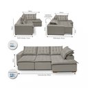 Ver imagem 3 de Sofá de Canto Montana 4 Lugares Retrátil Reclinável 2,70x1,98M Molas Bonnel em Veludo Yescasa