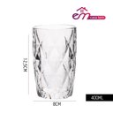 Ver imagem 7 de Jogo 10 Copos de Vidro Diamond Diamante Transparente Resistente 400ml em Casa Tem