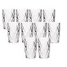Jogo 10 Copos de Vidro Diamond Diamante Transparente Resistente 400ml em Casa Tem - 1