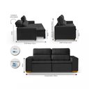 Ver imagem 3 de Sofá Alabama 3 Lugares Retrátil Reclinável 1,95m Mola Bonnel em Veludo Yescasa