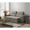 Ver imagem 1 de Sofá Alabama 3 Lugares Retrátil Reclinável 1,95M Mola Bonnel em Veludo Yescasa