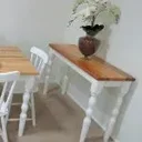 Ver imagem 5 de Aparador Madeira Maciça Pés Torneados 120x40cm Gardênia Yescasa Branco/Marrom