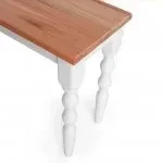 Aparador com Vidro 120cm Madeira Maciça Pés Torneados Gardênia Yescasa Branco/Natural - 4