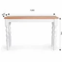 Ver imagem 3 de Aparador Madeira Maciça Pés Torneados 120x40cm Gardênia Yescasa Branco/Marrom
