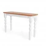 Aparador com Vidro 120cm Madeira Maciça Pés Torneados Gardênia Yescasa Branco/Natural - 2