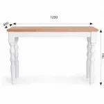 Aparador com Vidro 120cm Madeira Maciça Pés Torneados Gardênia Yescasa Branco/Natural - 3