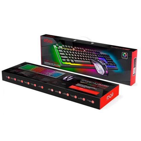 Kit Teclado e Mouse Gamer Usb com Led Rgb Abnt2 Ebai - Km900