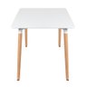 KIT - Mesa de jantar retangular Eames 80 x 120 cm branco + 4 cadeiras Eiffel DSW Turquesa - 4
