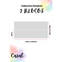 Ver imagem 4 de Cabeceira Estofada Casal 2 Blocos Não É Segredo Linho Cinza Vazado 140x60