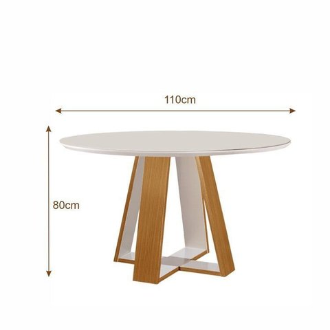 Conjunto Sala Jantar 4 Cadeiras Atena Marrom/Cinamomo/Bege/Off White
