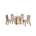 Ver imagem 5 de Conjunto Sala Jantar 4 Cadeiras Atena Marrom/Cinamomo/Bege/Off White