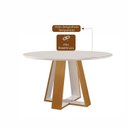 Ver imagem 2 de Conjunto Sala Jantar 4 Cadeiras Atena Marrom/Cinamomo/Bege/Off White