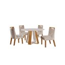 Ver imagem 2 de Conjunto Sala Jantar 4 Cadeiras Atena Marrom/Cinamomo/Bege/Off White