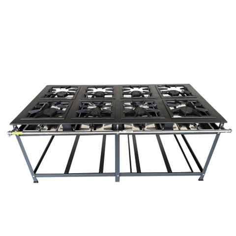 Fogão Industrial 8 Bocas Luxo Alta Pressão Mr Fogões 40x40 P8