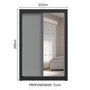 Ver imagem 6 de Guarda-roupa Solteiro 2 Portas de Correr com Espelho 4 Gavetas Preto/cinza Vivare Plus Madesa Preto/