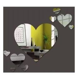 Espelhos Decorativo Coração Quarto Sala Cozinha 7 Pçs - 2