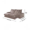 Ver imagem 2 de Sofá Milão Retrátil e Reclinável 250cm com Super Pillow de 30cm com Molas Pocket - Bege