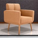 Ver imagem 4 de Jogo de Poltrona e Puff Parma Sala Boucle Conforto Assento Espuma D23 Mostarda Matrix