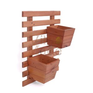 JARDIM VERTICAL RIPADO PEQUENO COM 02 VASOS CÔNICOS