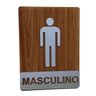 Placa Sinalização Banheiro Wc Masculino Feminino Acrílico Premium Wood 2 Peças 20x15cm - 5