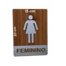 Placa Sinalização Banheiro Wc Masculino Feminino Acrílico Premium Wood 2 Peças 20x15cm - 6